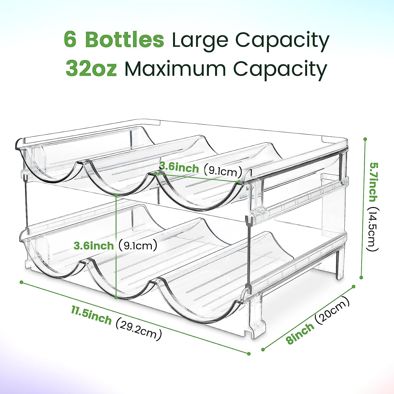 Organize Water Bottles – Stackable Storage Rack for Cabinet (2-Pack)