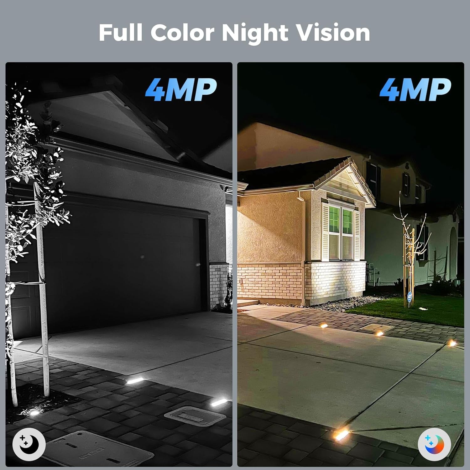 Solar Security Cameras Wireless Outdoor 2 Pack, Battery Powered 3K 4MP Wifi Cameras for Home Surveillance, PIR/AI Motion Detection, Waterproof, Color Night Vision, 2-Way Audio, Cloud/Sd Storage