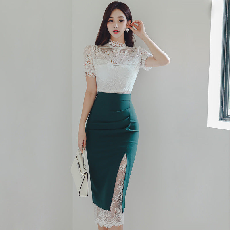women elegant suit set skirt