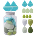 14Pc Makeup Sponge Set with Storage Jar, Velvet Beauty Sponge, Makeup Sponge Finger Puff, Foundation Cosmetic Puffs