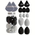 14Pc Makeup Sponge Set with Storage Jar, Velvet Beauty Sponge, Makeup Sponge Finger Puff, Foundation Cosmetic Puffs