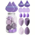 14Pc Makeup Sponge Set with Storage Jar, Velvet Beauty Sponge, Makeup Sponge Finger Puff, Foundation Cosmetic Puffs