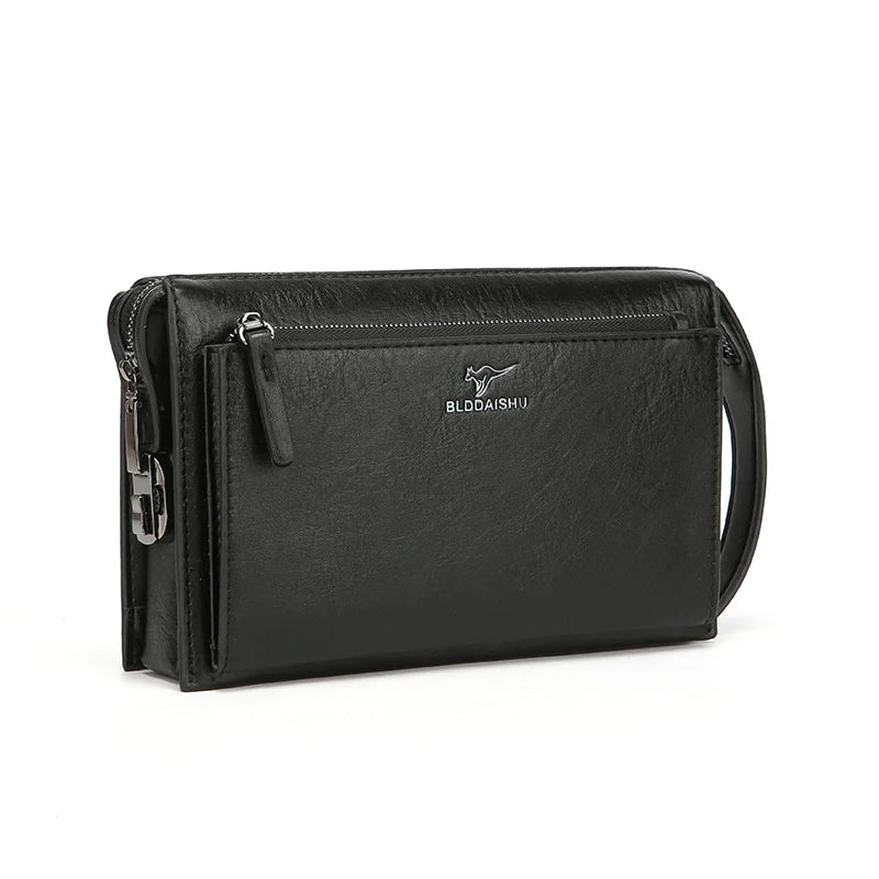 New Men's combination lock anti-theft clutch bag handbag business soft leather wallet 12-slot card phone bag bolso hombre sac