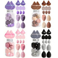 14Pc Makeup Sponge Set with Storage Jar, Velvet Beauty Sponge, Makeup Sponge Finger Puff, Foundation Cosmetic Puffs