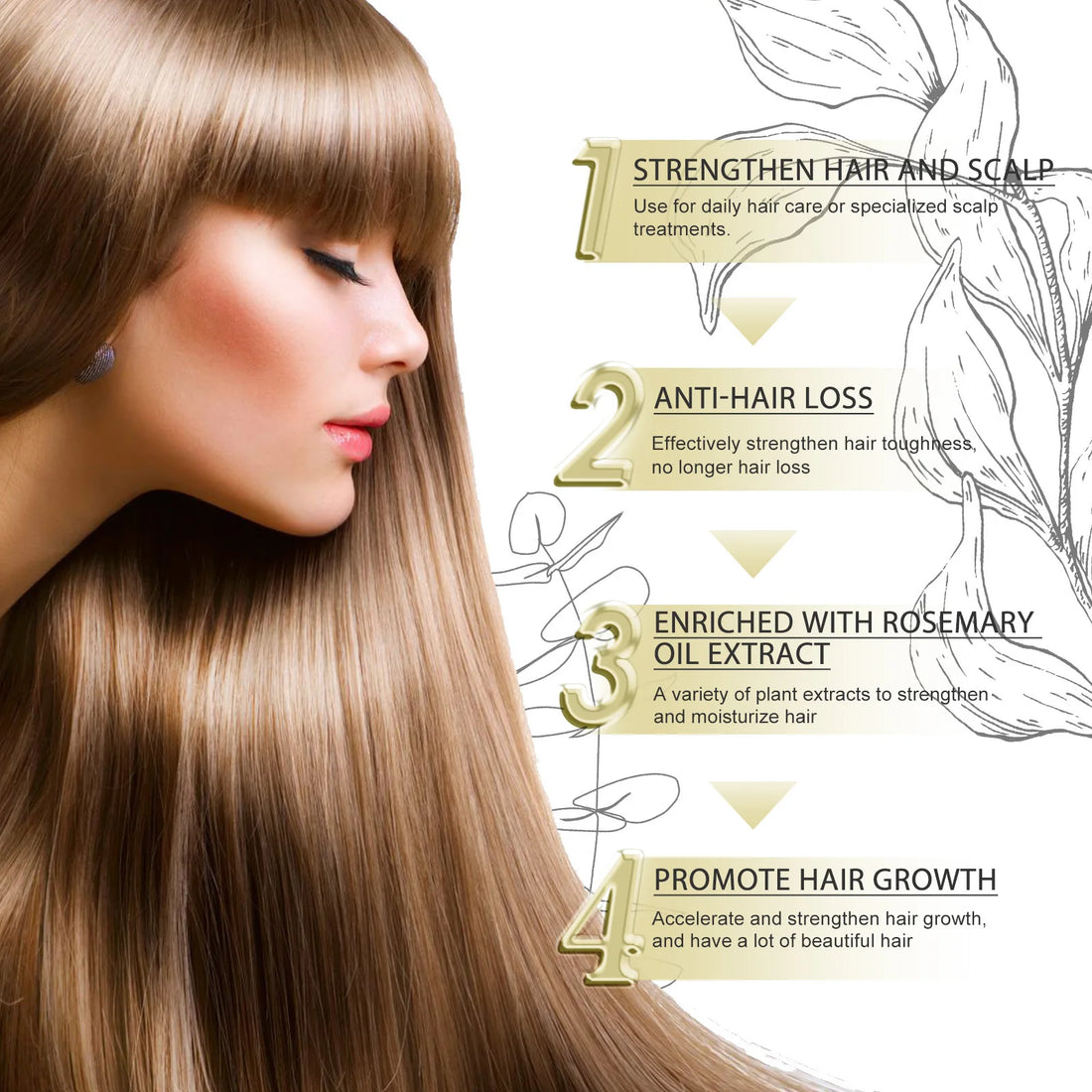 EELHOE Rosemary Essential Oil Repair Damaged Hair Smoothing Treatment Anti Baldness Scalp Treatment Nourishing Hair Growth Oil