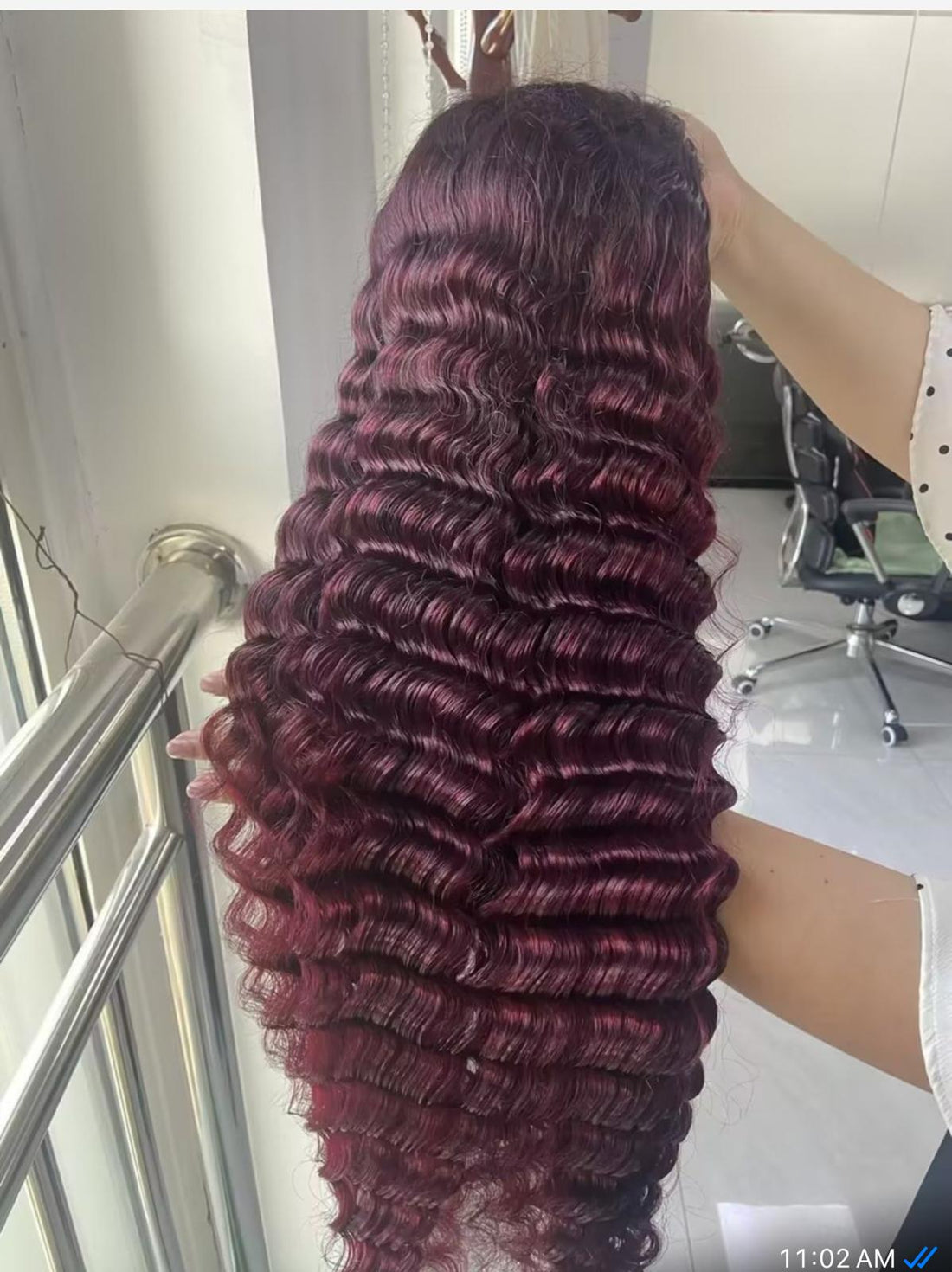 Human Hair 28-Inch 4x4 Loose Deep Transparent Lace Wig – 99J Burgundy Color | 250% Density