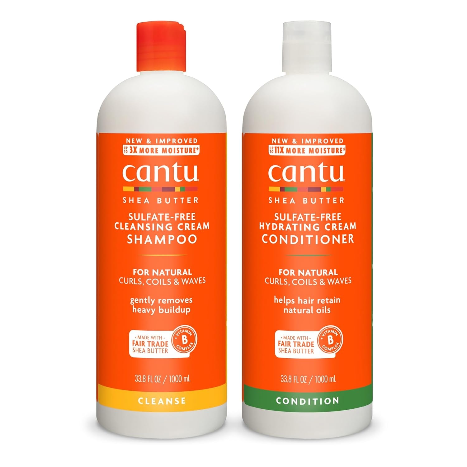 Shampoo & Conditioner with Shea Butter for Natural Hair, 13.5 Fl Oz (Pack of 2)