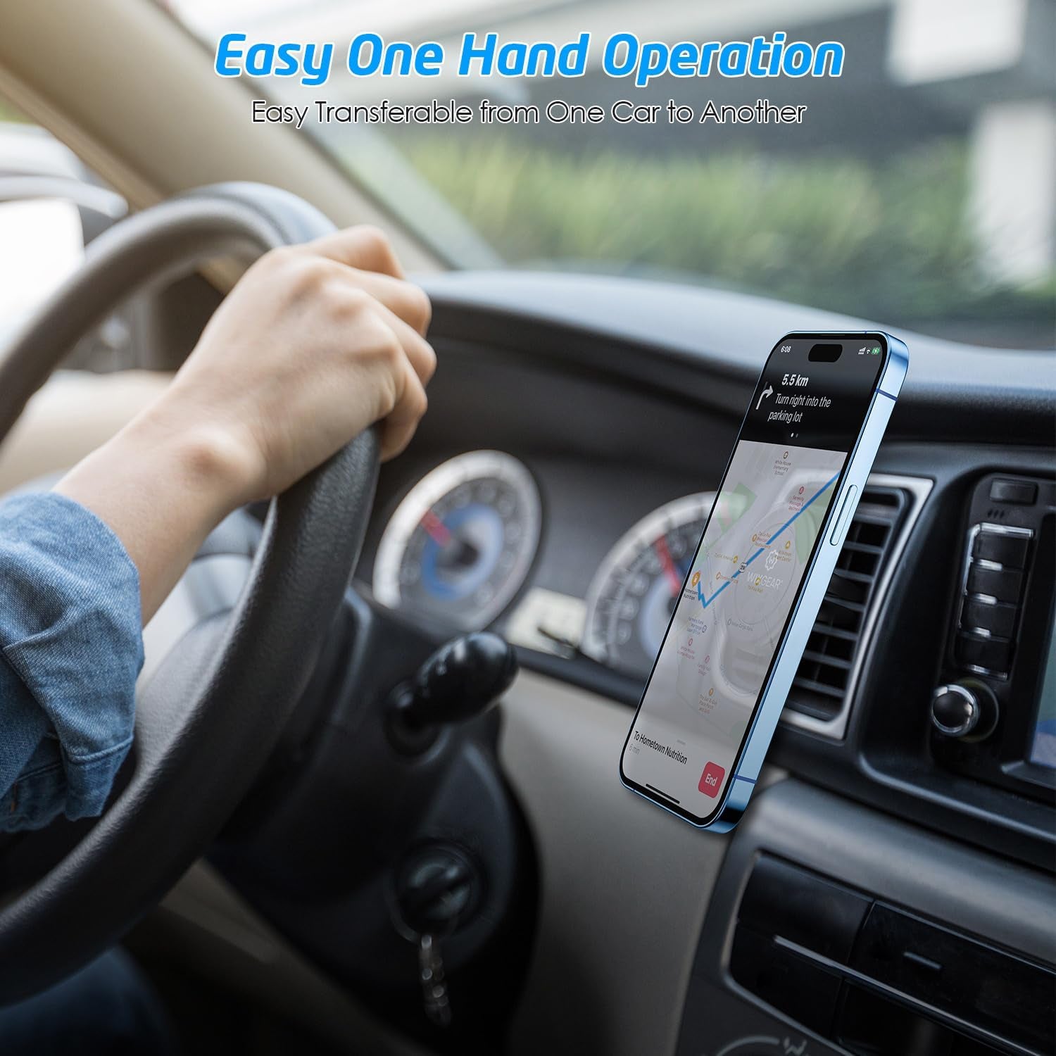 Magnetic Phone Holder for Car,  [2 Pack] Universal Air Vent Magnetic Phone Mount for Car, Car Phone Holder Mount for Cell Phones and Mini Tablets with 4 Metal Plates