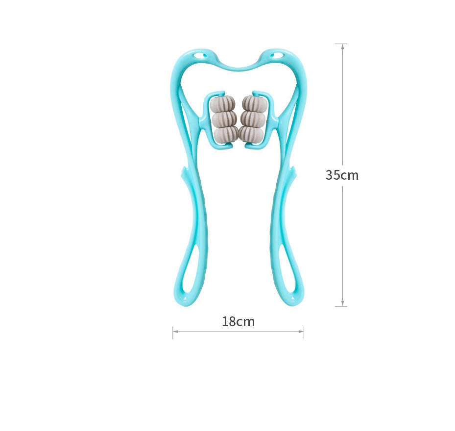 6-Roller Swan-Shaped Manual Neck Massager with Natural Jade Scraping Board – Multifunctional Deep Tissue Relief Tool