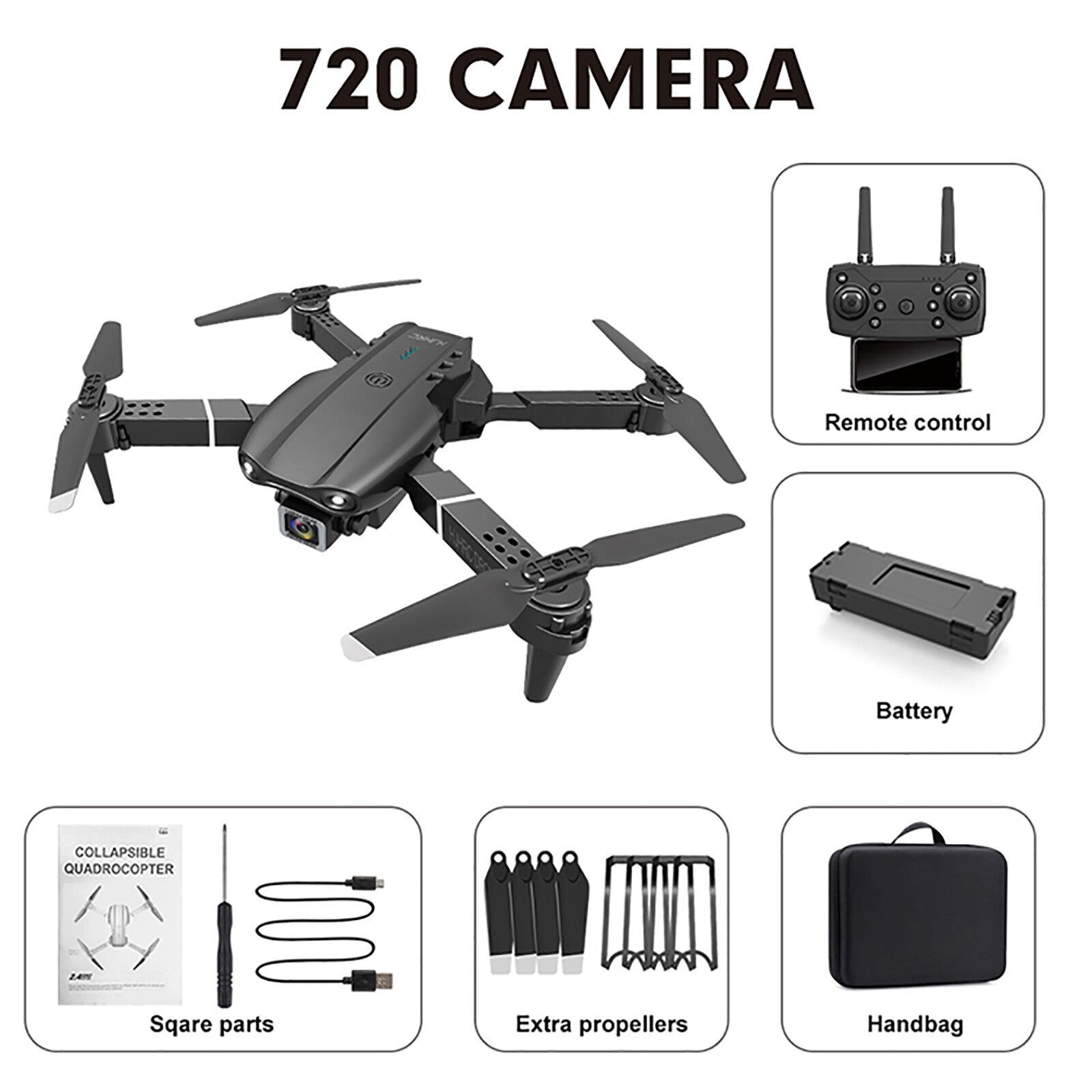 4K Foldable RC Drone with HD Dual Camera WIFI FPV Selfie Quadcopter ~~