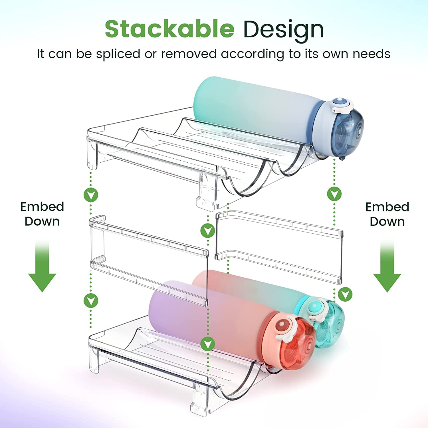 Organize Water Bottles – Water Bottle Storage Rack for Cabinet