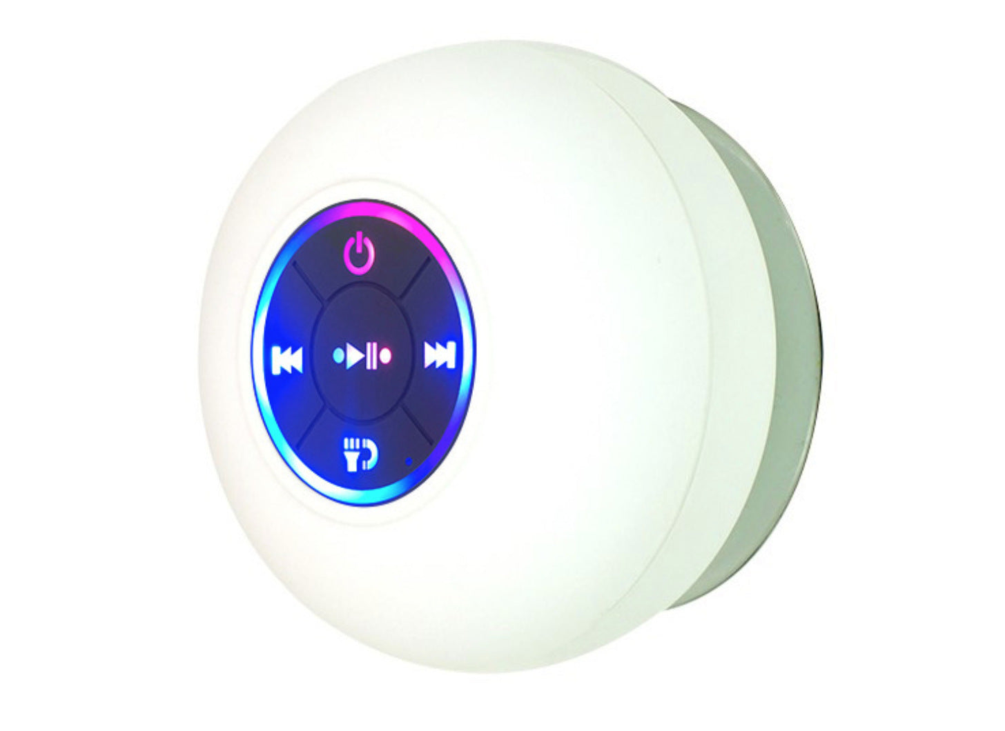 Round control panel with colorful buttons on a white background