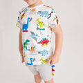 Cute Children Clothes Set Children'S Clothing Short Sleeved Suit Summer Boys' Short Sleeved Colorful (White, 3-4 Years)