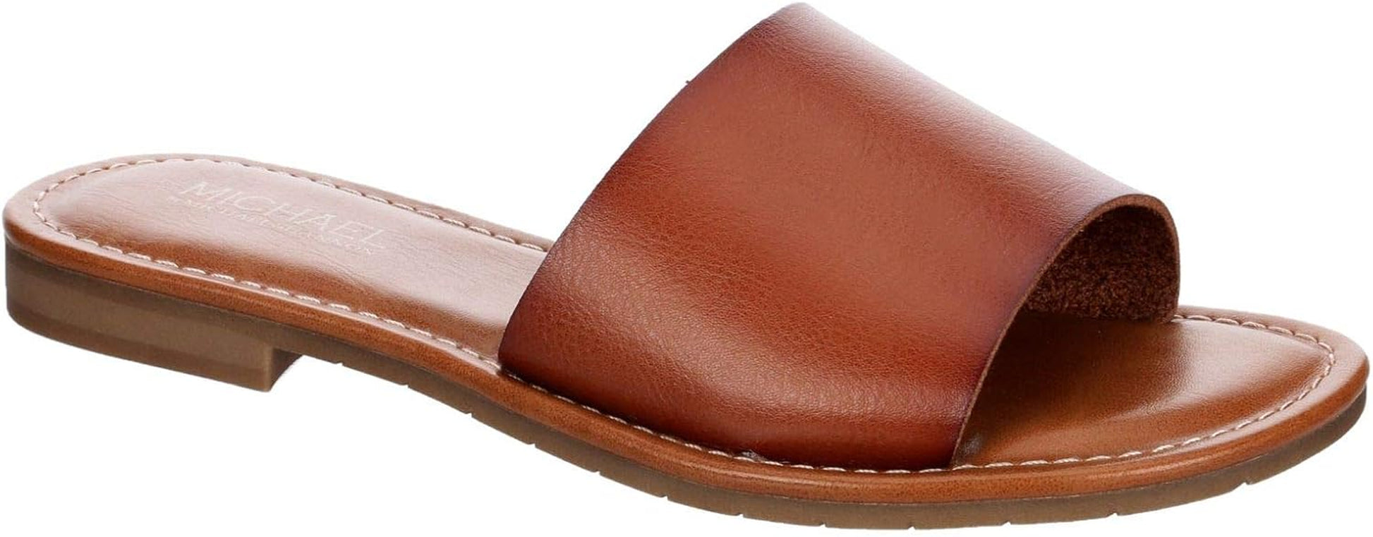 Demi - Women'S One Band Faux Leather Slip on Flat Slide Sandals