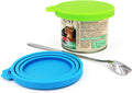 Pet Food Can Cover Silicone Can Lids for Dog and Cat Food(Universal Size,One Fit 3 Standard Size Food Cans),Blue and Green