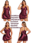 Women Lingerie Satin Lace Chemise Nightgown Sexy Full Slips Sleepwear S-4XL