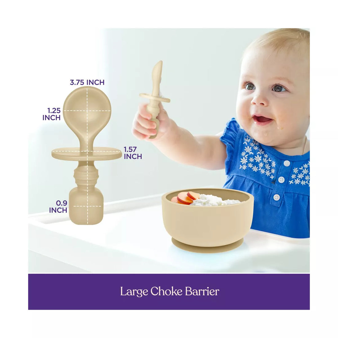 Sperric Silicone Baby Feeding Set - Infant Suction Bowls with Lids and Spoons | BPA Free Toddler Self Feeding Utensils for 0-6 Months