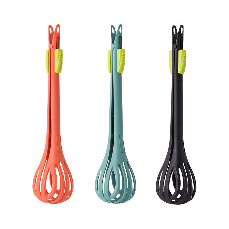 Household Dual‑Purpose Clip Egg Beater – Manual Whisk with Food-Grade PP Body