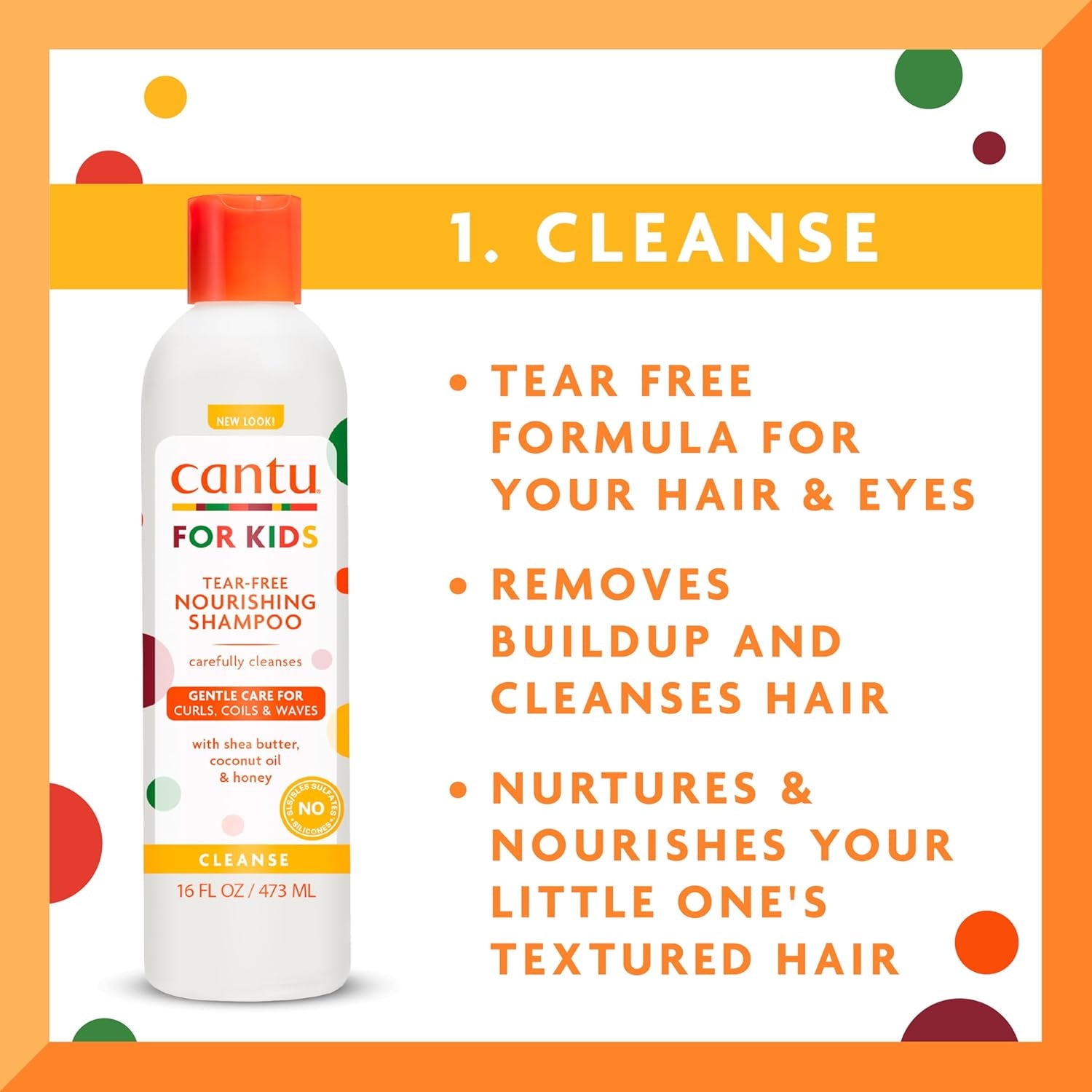 Care for Kids Haircare Regimen Set with Large Size Shampoo + Conditioner + Detangler + Leave-In Conditioner (Pack of 4)