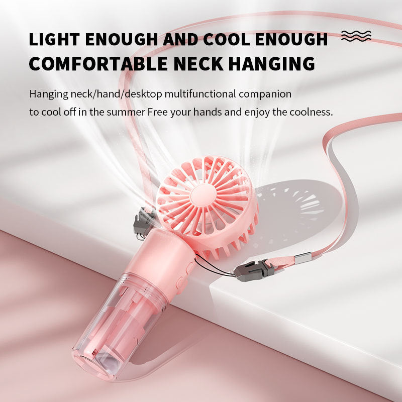 Portable Handheld Spray Mist Fan – 4-Speed Rechargeable USB Cooling Fan with Water Tank | Mini Summer Mist Fan for Outdoor & Travel