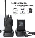 Walkie Talkies Bf-888S Long Range Two-Way Radios for Adults Rechargeable Handheld Interphone Professional UHF Communicator 3 Pack Walky Talky Set with Earpiece,Li-Ion Battery and Charger