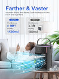 Portable Air Conditioners Fan with Remote,1500Ml Tank, 1-6H Timer, 3 Wind Speeds, Personal Mini Air Cooler with Humidifier for Room Bedroom Desktop Office (Black)