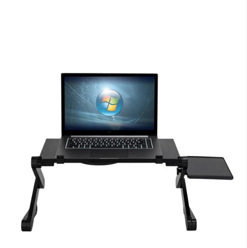 Folding table for laptop with fan and mouse pad
