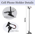 Cell Phone Holder Gooseneck Mount, Universal Lazy Bracket Flexible Long Arm Clamp Clip Phone Stand for Bed,360 Adjustable DIY Flexible Grip Desktop Mobile Phone Stand for All 4-7” Devices