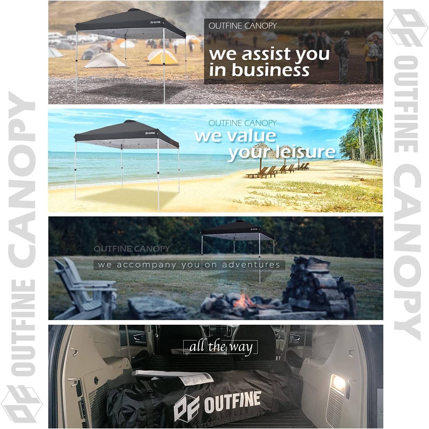 Pop-Up Canopy 10X10 Patio Tent Instant Gazebo Canopy with Wheeled Bag,Canopy Sandbags X4,Tent Stakesx8 (Black, 10 * 10FT)