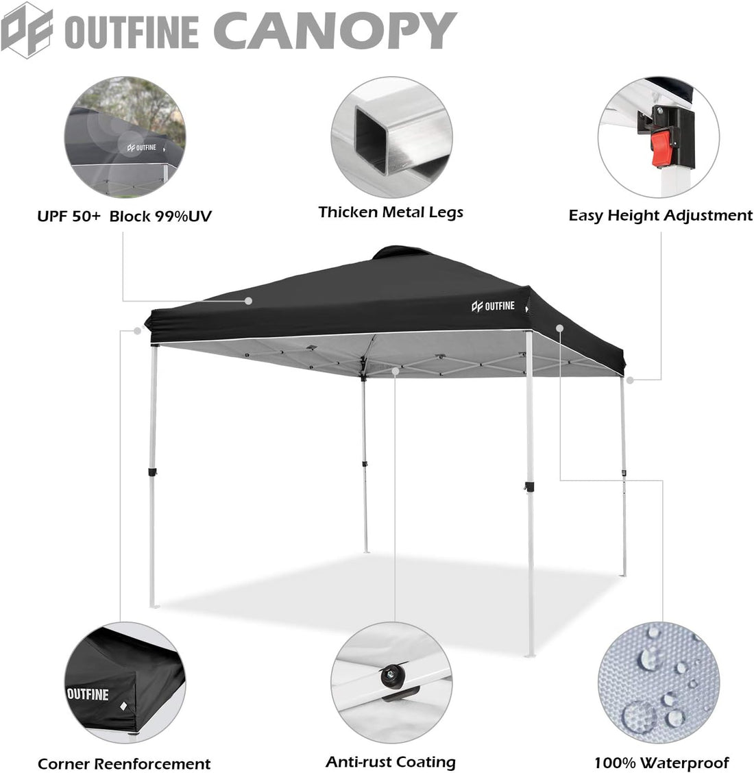 Custom Canopy Tent 10x10 – Pop-Up Gazebo with Accessories