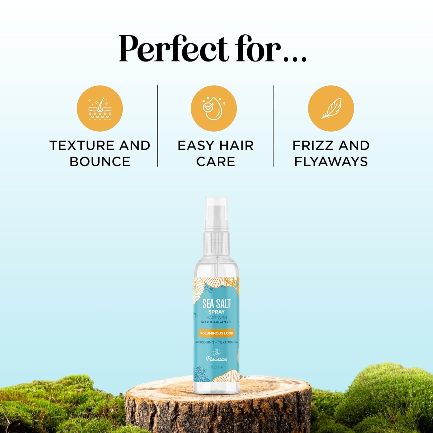 Sea Salt Spray for Hair Volume - Beach Waves Sea Salt Hair Texture Spray for Hair Volumizer - Women and Mens Hair Spray for Hair Styling Extra Hold - Non Sticky Beach Hair Curls Texturizing Spray