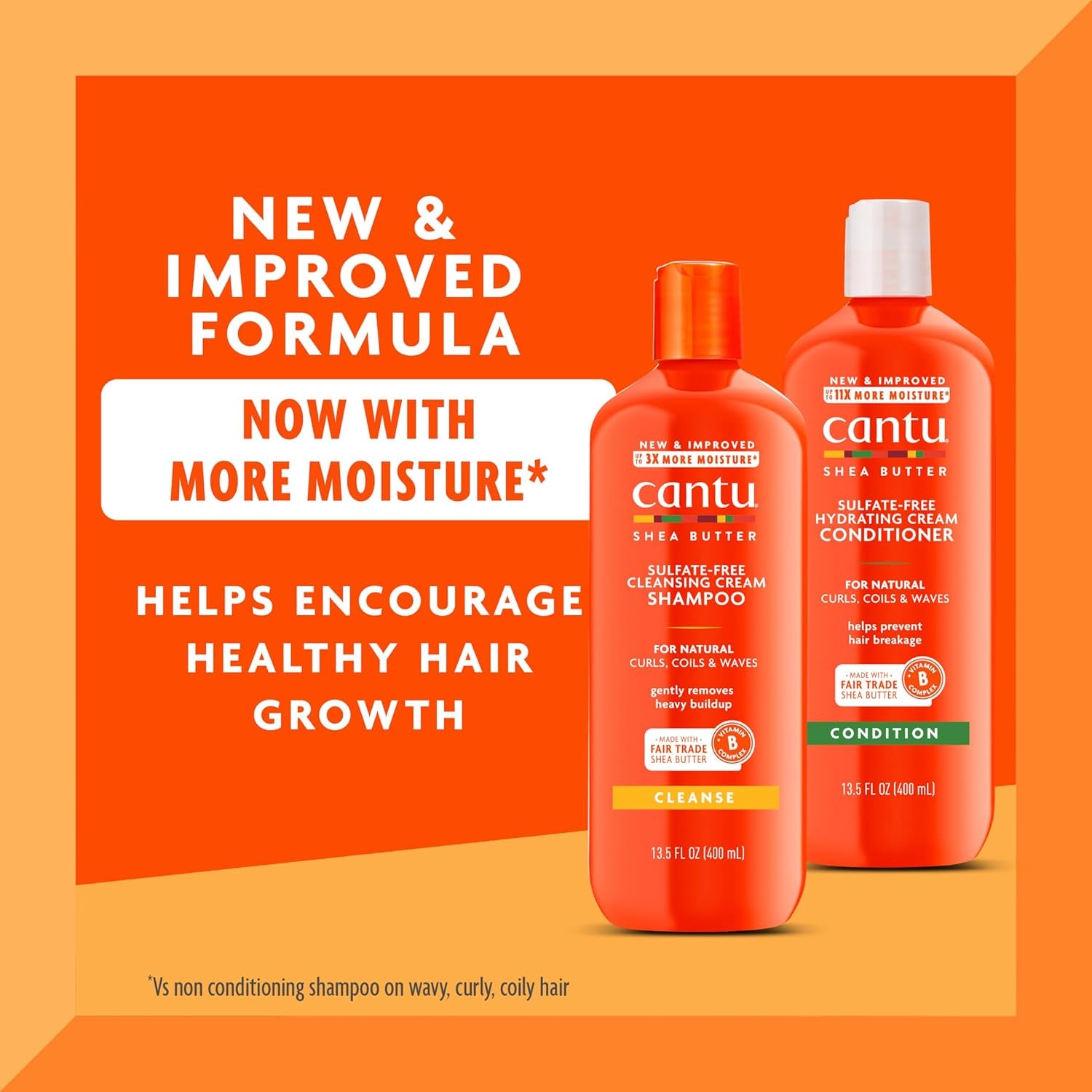 Shampoo & Conditioner with Shea Butter for Natural Hair, 13.5 Fl Oz (Pack of 2)