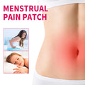 Menstrual pain patch advertisement with a woman experiencing pain 