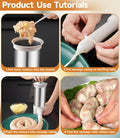 Sausage Stuffer Machine Vertical Sausage Maker, 2025 New Stainless Steel Homemade Sausage Maker W/4 Stuffing Tubes, Manual Sausage Stuffer Meat Filling for Household Kitchen, 2.2LBS Large Capacity
