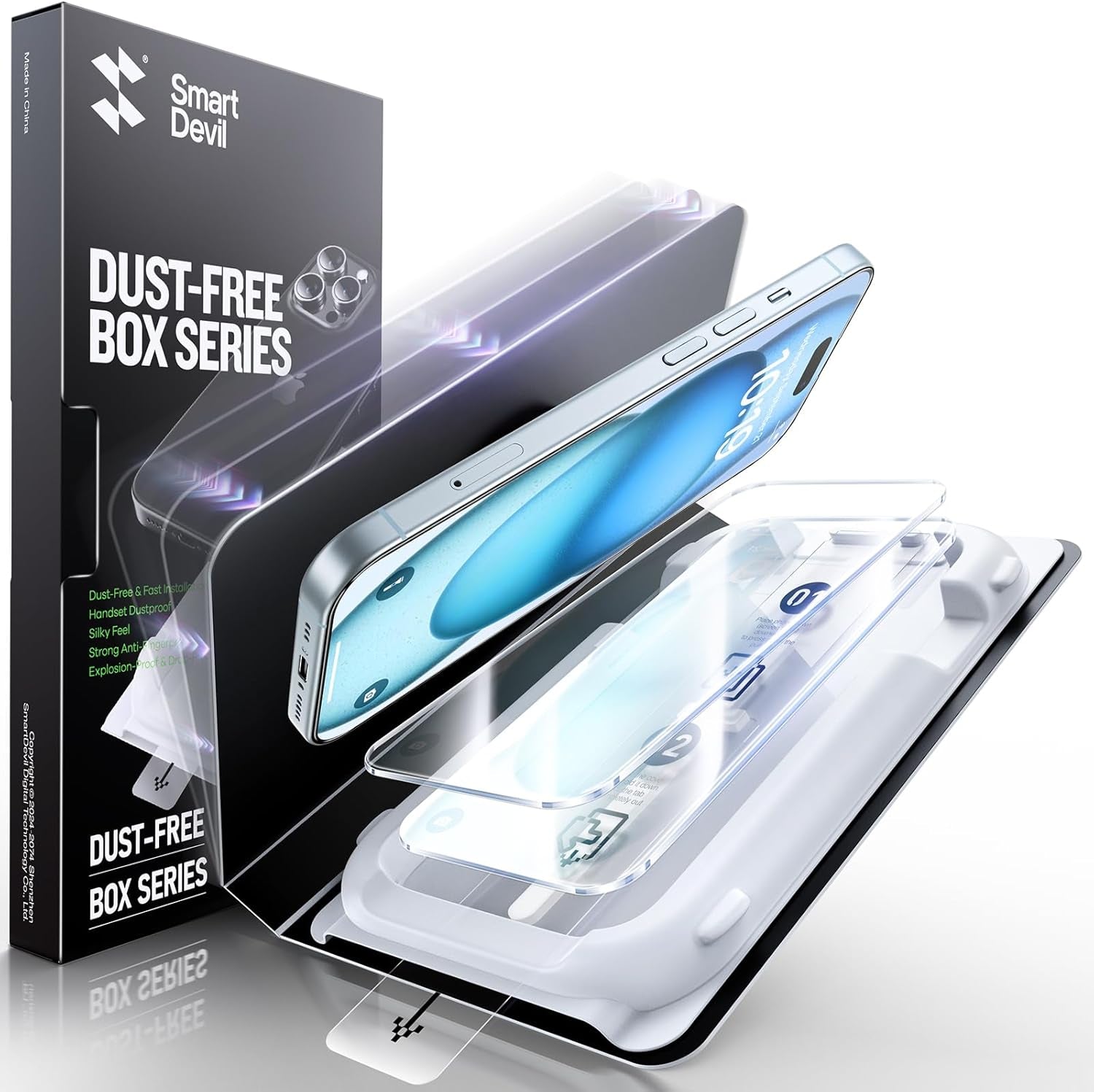 3 Pack Screen Protector for Iphone 13/13 Pro/14, Bubble-And-Dust-Free Box, HD Tempered Glass, Military Grade Shatterproof & Ultra Durable, Easy Installation