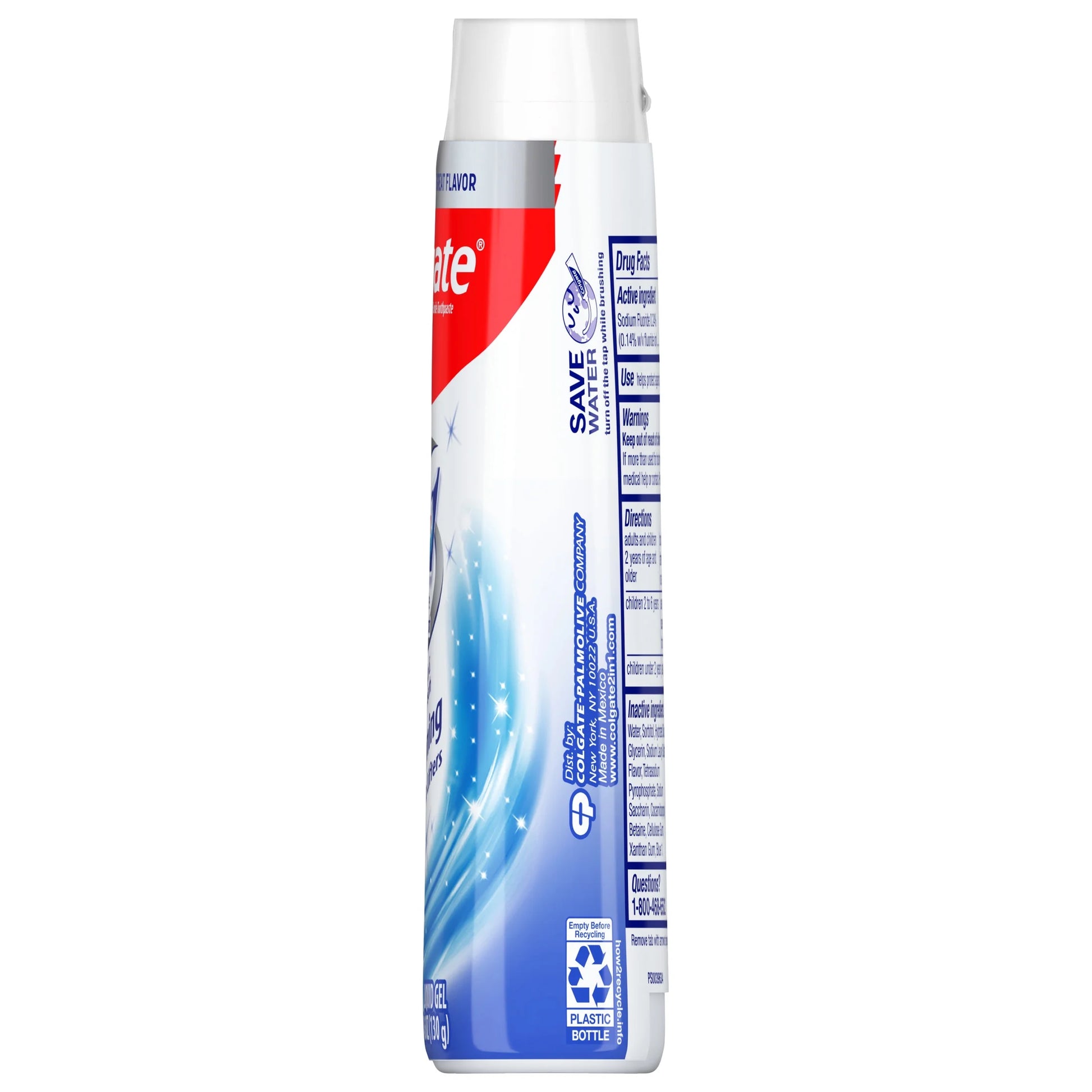 2 in 1 Toothpaste and Whitening Mouthwash, Mint, 4.6 Oz Squeeze Bottle
