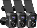 Solar Security Cameras Wireless Outdoor 2 Pack, Battery Powered 3K 4MP Wifi Cameras for Home Surveillance, PIR/AI Motion Detection, Waterproof, Color Night Vision, 2-Way Audio, Cloud/Sd Storage