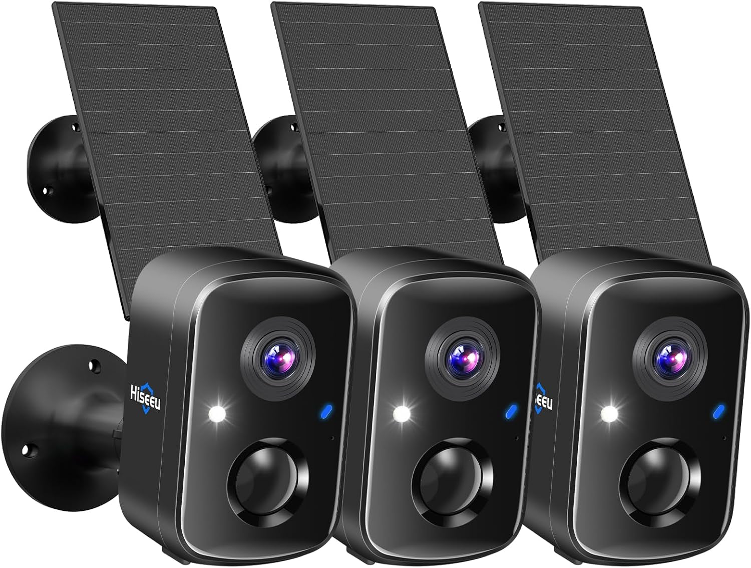 Solar Security Cameras Wireless Outdoor 2 Pack, Battery Powered 3K 4MP Wifi Cameras for Home Surveillance, PIR/AI Motion Detection, Waterproof, Color Night Vision, 2-Way Audio, Cloud/Sd Storage