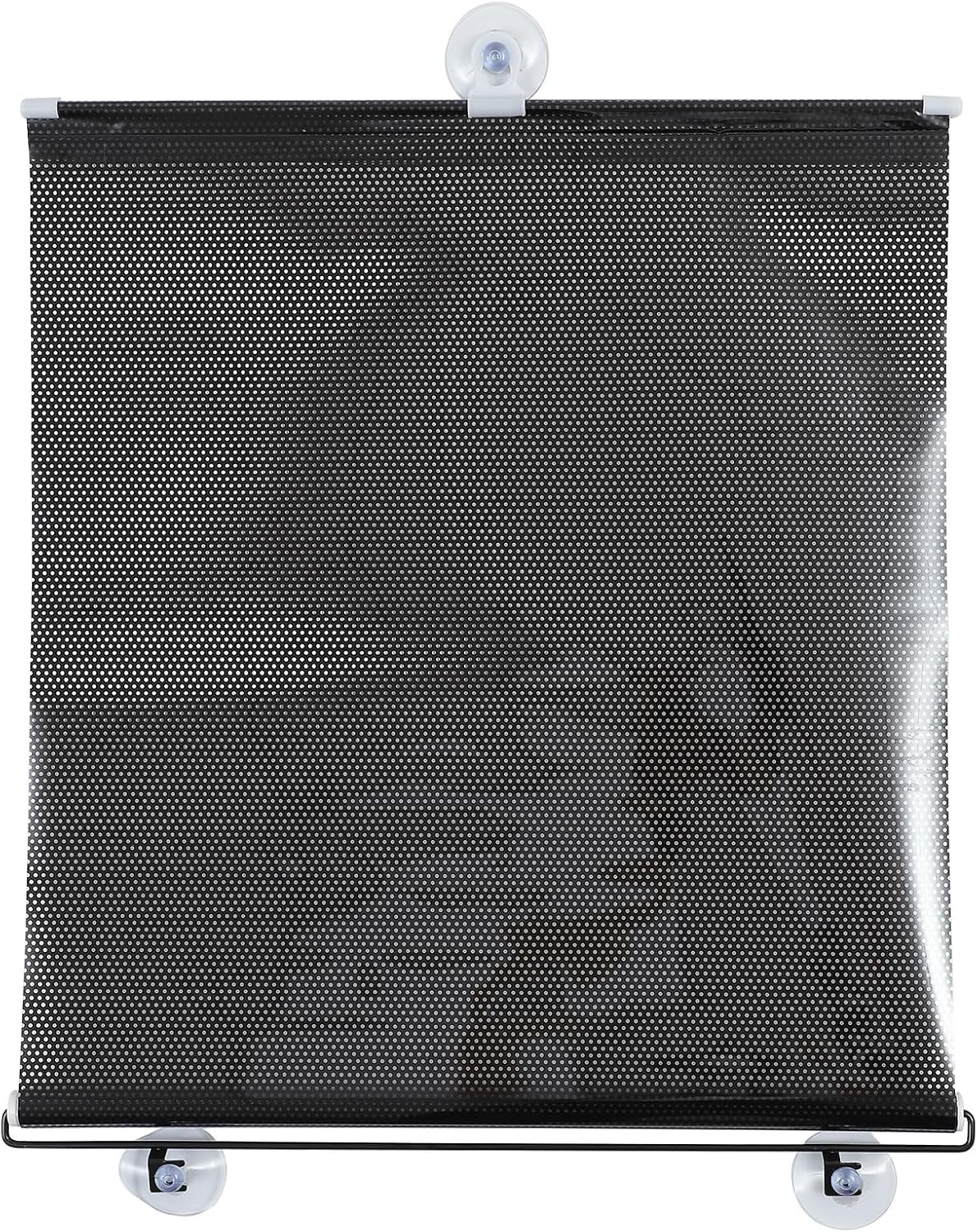 Blackout Blind Curtains with Suction Cups for Windows No Drill Cordless Blinds Temporary Portable Roller Shades UV Protection Window Shades for Home,Office,Bedroom,Door,Blackout (23''W X49''H, Black)