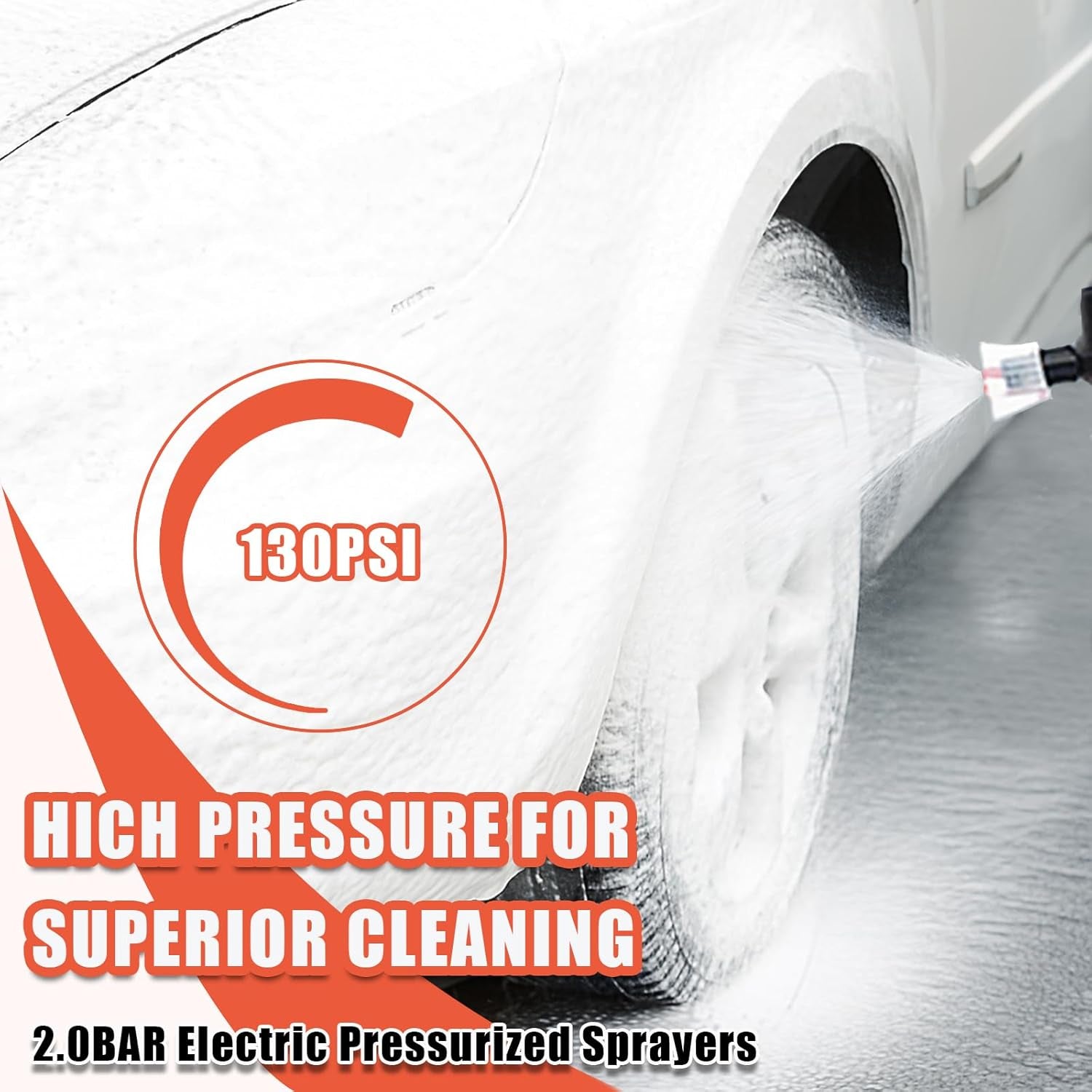 Electric Foam Sprayer Car Wash, Battery Foam Pump Sprayer, Portable Cordless Electric Foam Cannon for Car Wash