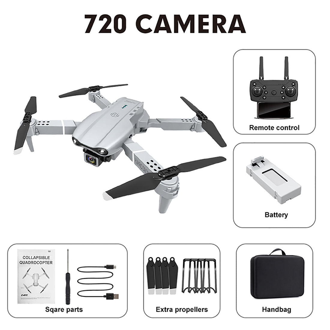 4K Foldable RC Drone with HD Dual Camera WIFI FPV Selfie Quadcopter ~~