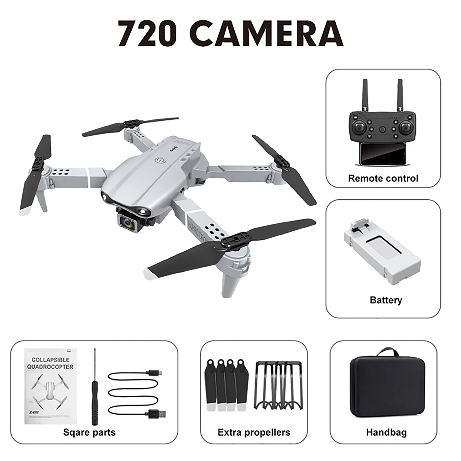 4K Foldable RC Drone with HD Dual Camera WIFI FPV Selfie Quadcopter ~~