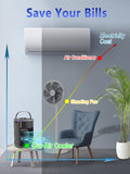 Portable Air Conditioners Fan with Remote,1500Ml Tank, 1-6H Timer, 3 Wind Speeds, Personal Mini Air Cooler with Humidifier for Room Bedroom Desktop Office (Black)