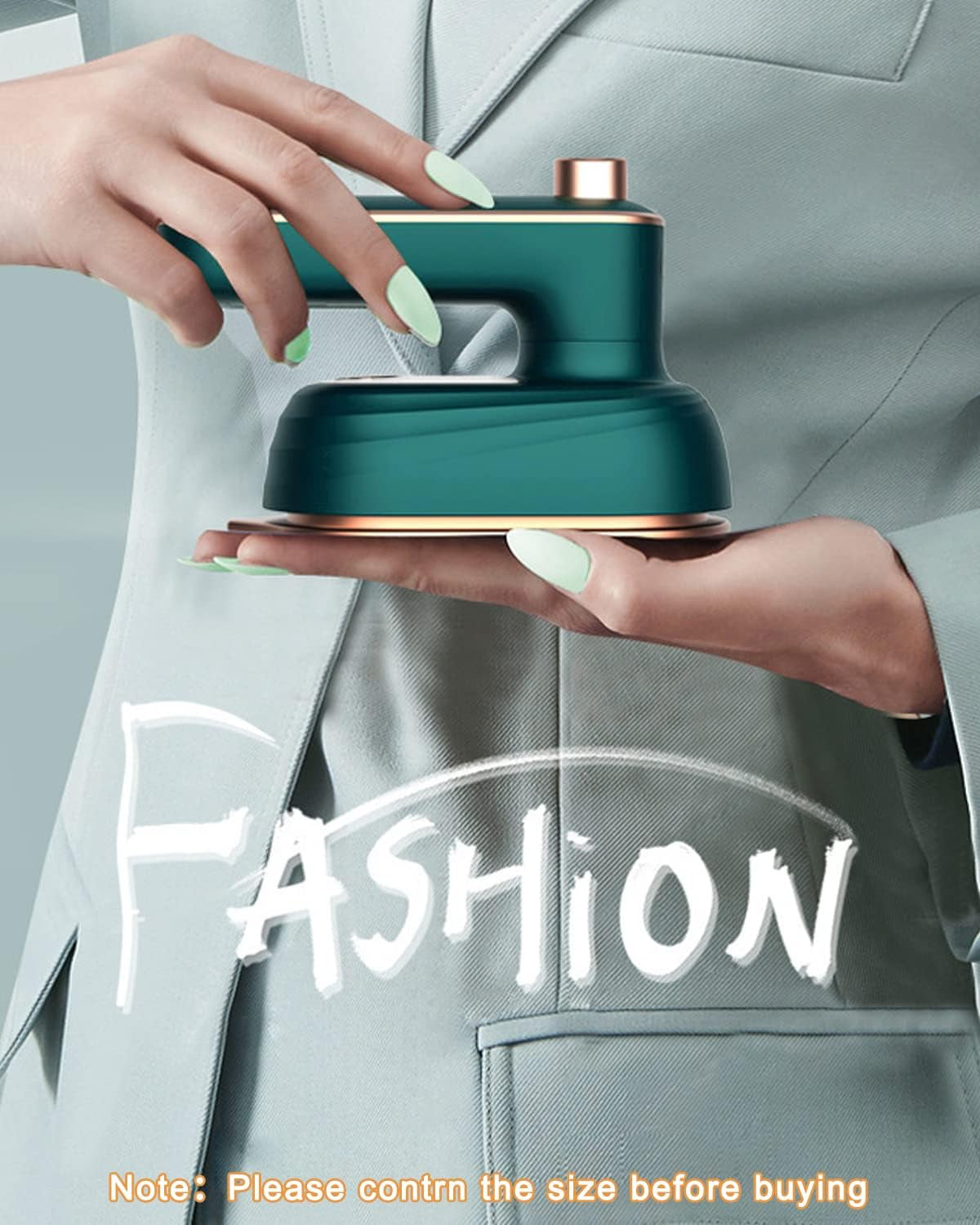 Professional Travel Iron for Clothes, Mini Ironing Machine Handheld Can Be Rotated 180 Degrees, Household Fast Heating Wired Small Electric Iron, Portable Heat Press Clothing Iron Machine (Green)