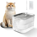 Cat Water Fountain Stainless Steel Battery Operated with Wireless Pump 84Oz/2.5L Cat Water Dispenser Cordless Water Fountain Wit