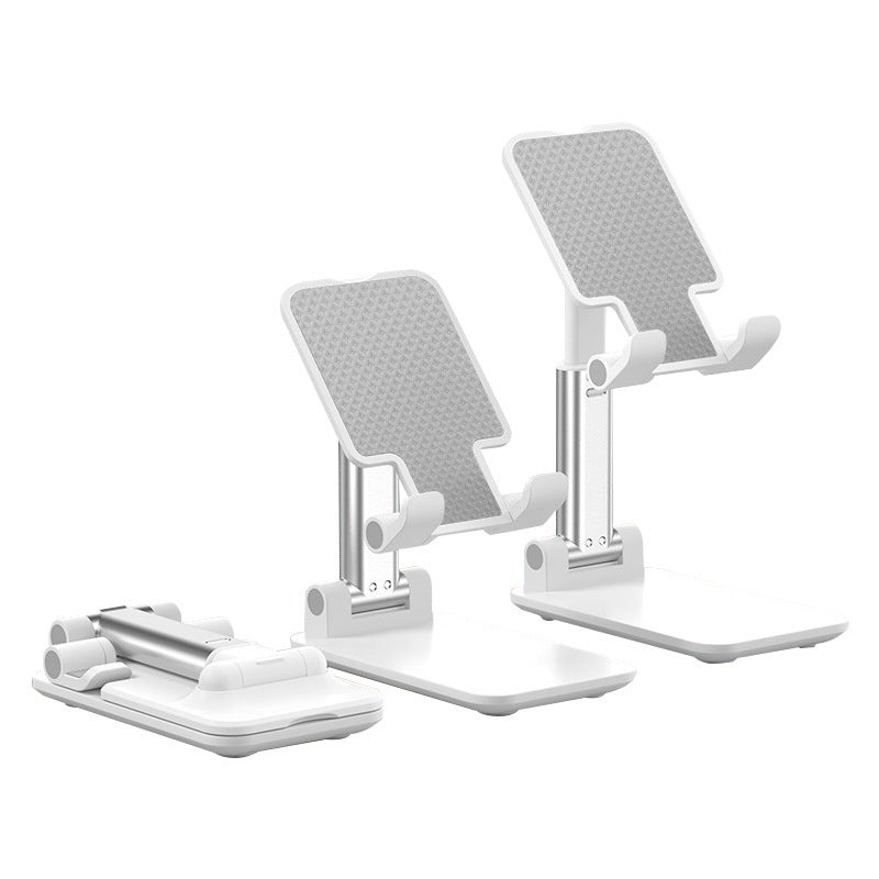 Flat Folding Desktop Phone Stand – Adjustable Holder for Mobile Phones & Tablets | ABS + Silicone Pad + Carbon Steel