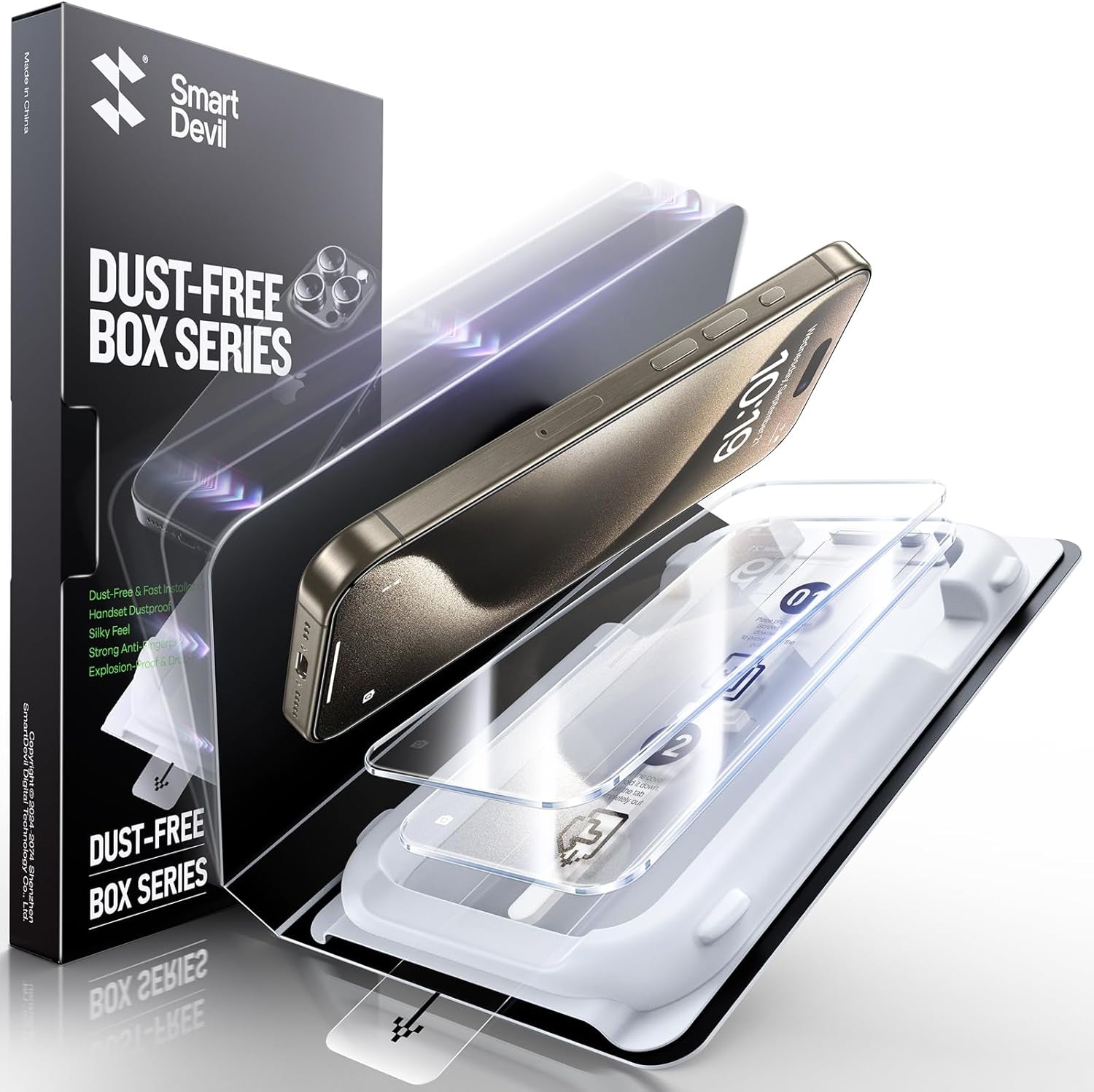 3 Pack Screen Protector for Iphone 13/13 Pro/14, Bubble-And-Dust-Free Box, HD Tempered Glass, Military Grade Shatterproof & Ultra Durable, Easy Installation