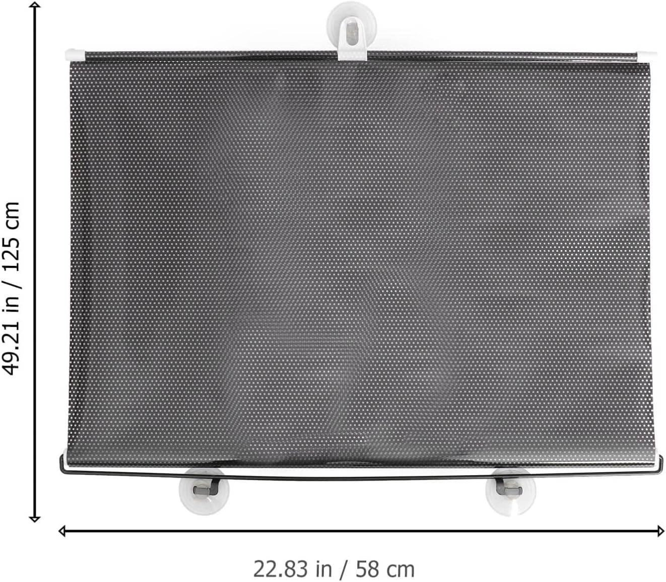 Blackout Blind Curtains with Suction Cups for Windows No Drill Cordless Blinds Temporary Portable Roller Shades UV Protection Window Shades for Home,Office,Bedroom,Door,Blackout (23''W X49''H, Black)