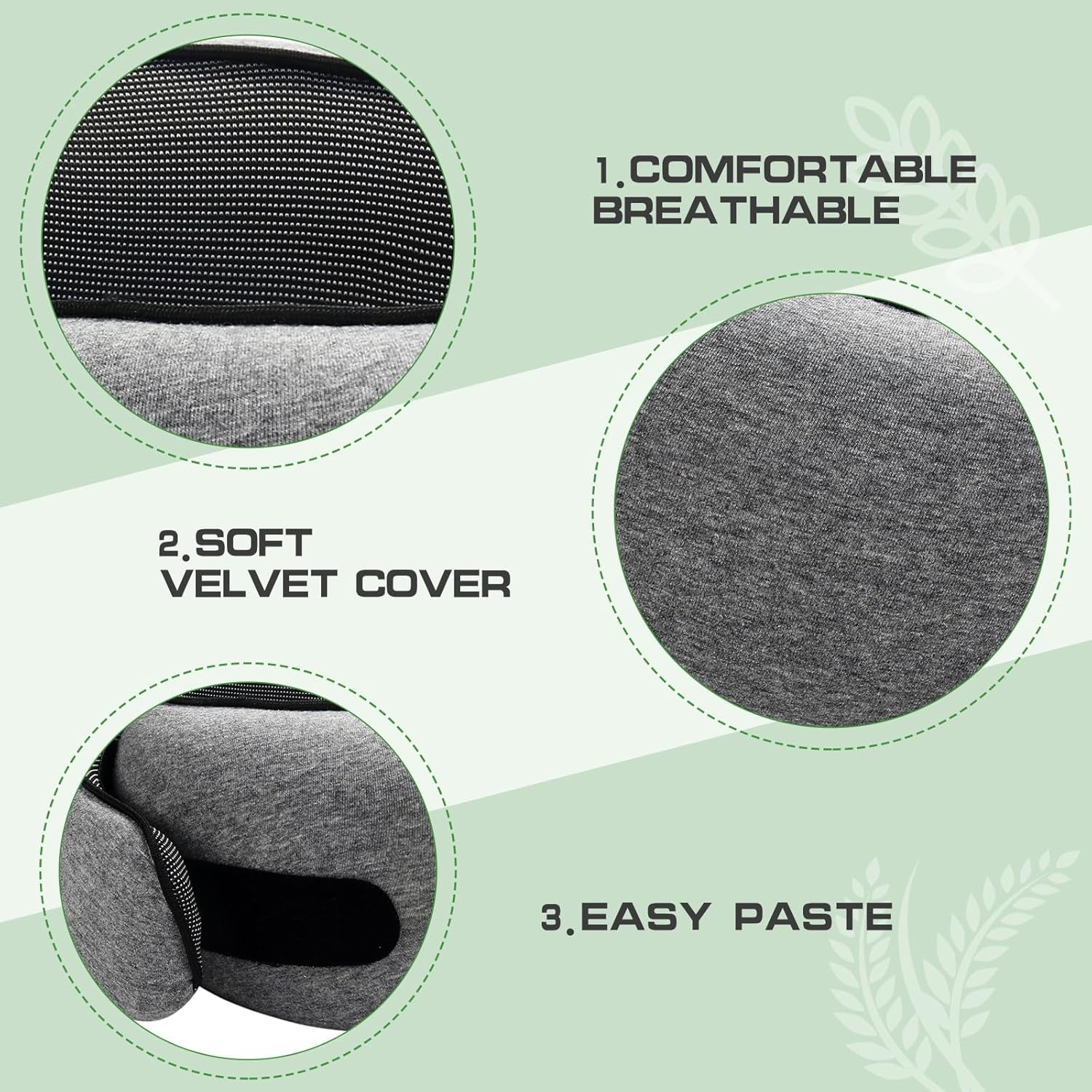 ® Snail Neck Pillow Memory Foam with Magicstrap – Adjustable Ergonomic Travel Pillow for Office/Airplane/Car, Washable Cover, Portable Cervical Support (Gray)