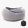 ® Snail Neck Pillow Memory Foam with Magicstrap – Adjustable Ergonomic Travel Pillow for Office/Airplane/Car, Washable Cover, Portable Cervical Support (Gray)